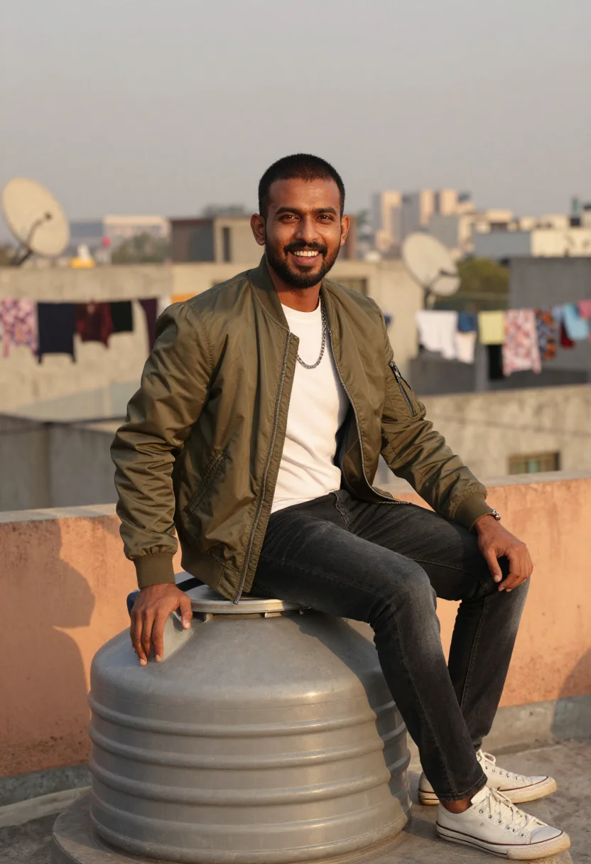 AI ranveer gully boy sample — portrait of a man, three-quarter-length portrait of a South-
