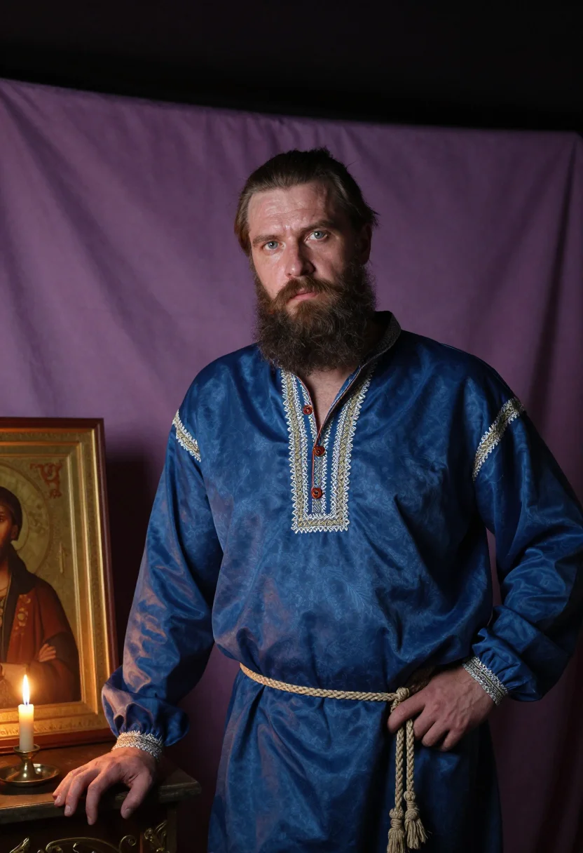 AI rasputin sample — portrait of a man, close half-length portrait of a Russian m