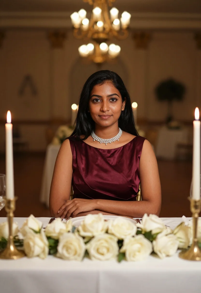 AI reception lehenga sample — portrait of a woman, half-length portrait of a young Indian