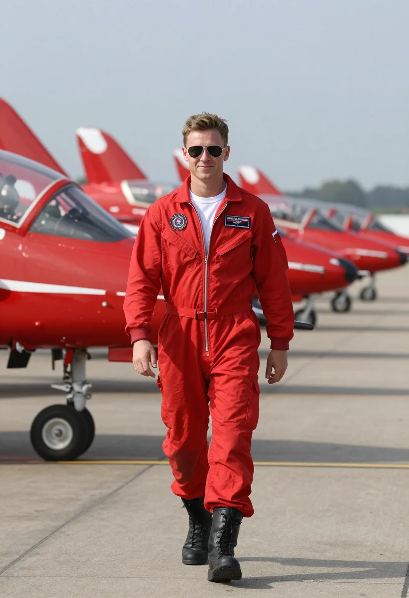 AI red arrows sample — portrait of a man, three-quarter-length portrait of a Britis