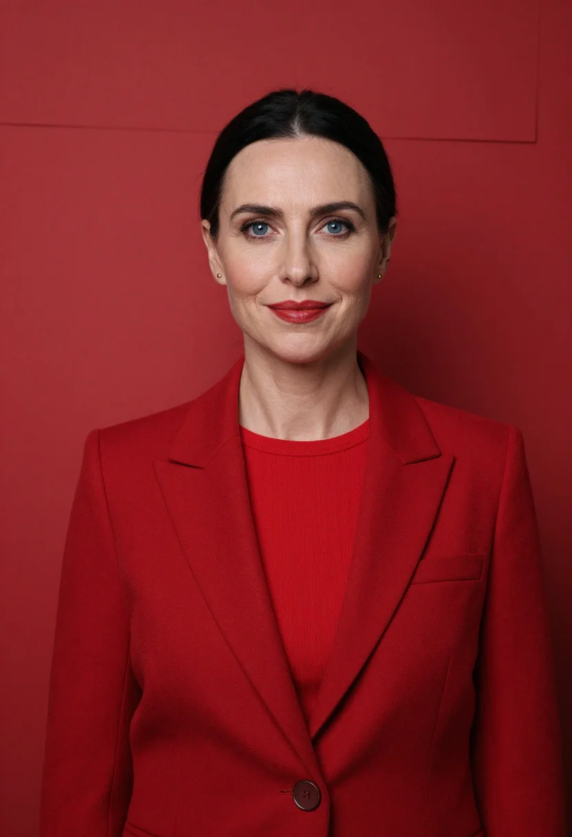 Example portrait from the AI Red Blazer Headshot — Free Preview, Train Once