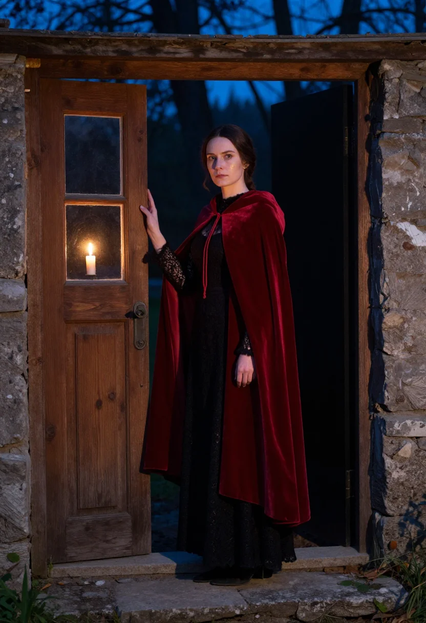 AI red riding hood sample — portrait of a woman, full-length portrait of a Western-Europ