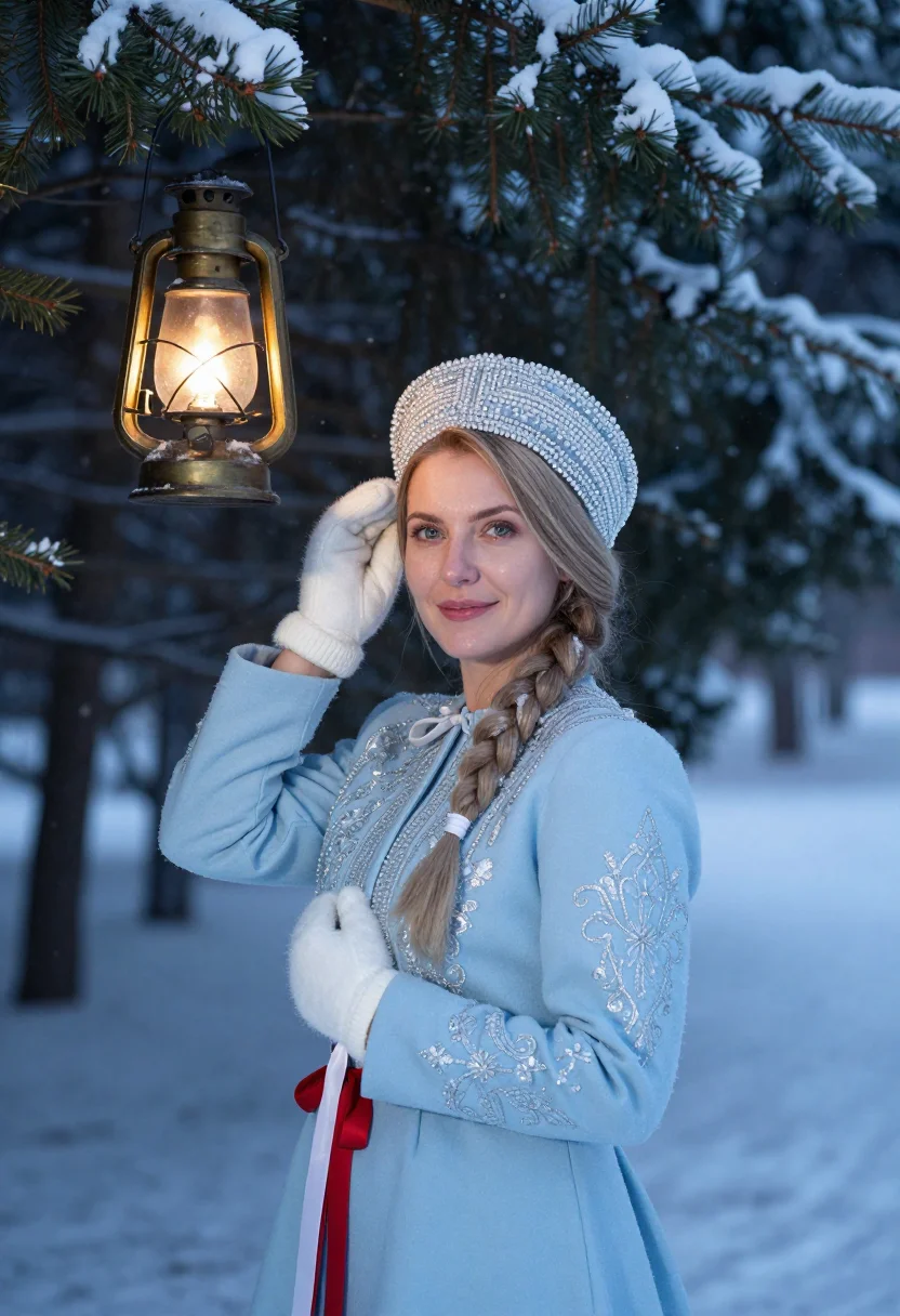 AI red square new year sample — portrait of a woman, close half-length portrait of a woman o