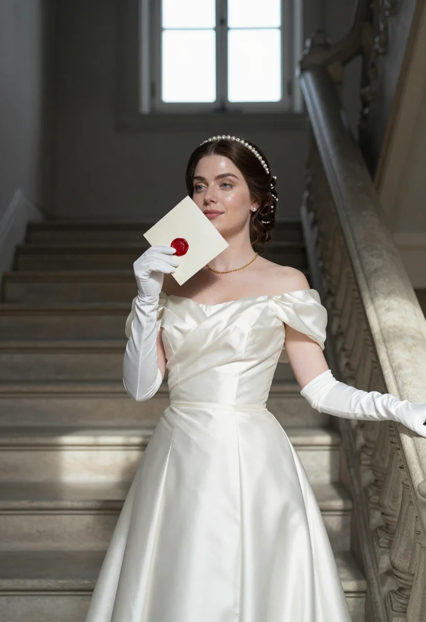 AI regency bride sample — portrait of a woman, chest-up portrait of a Western-European