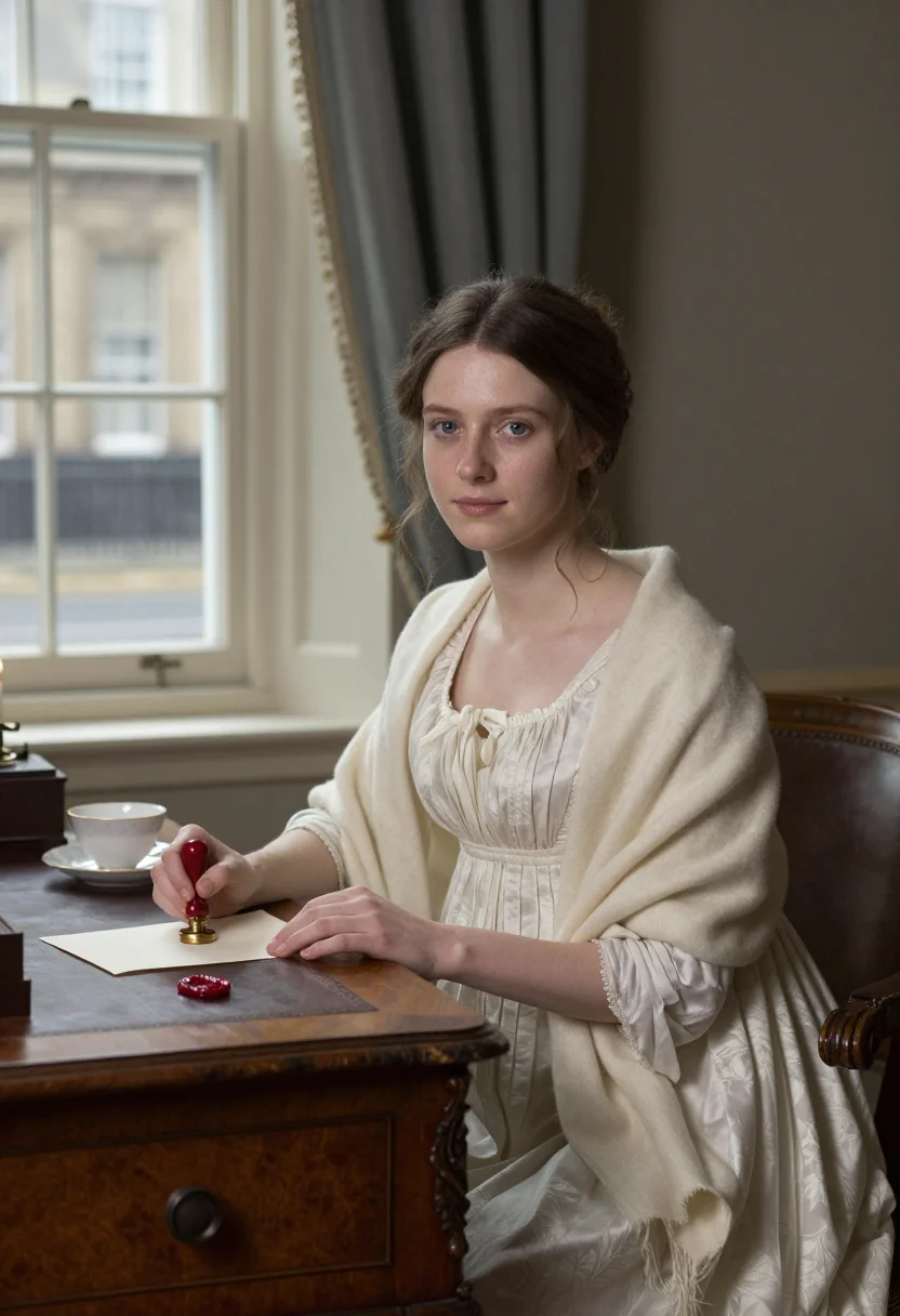 AI regency mayfair sample — portrait of a woman, half-length portrait of a Western-Europ