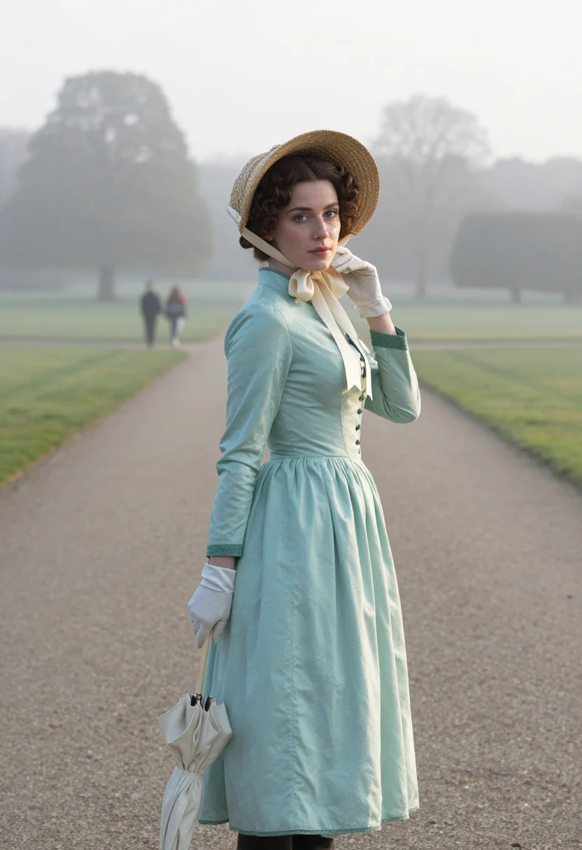 AI regency mayfair sample — portrait of a woman, chest-up portrait of a Western-European