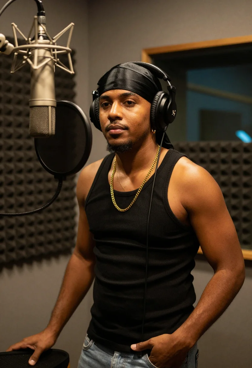 AI reggaeton san juan sample — portrait of a man, three-quarter-length portrait of a Puerto