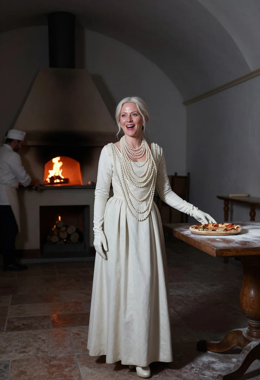 AI regina margherita sample — portrait of a woman, full-length standing portrait of a Nort