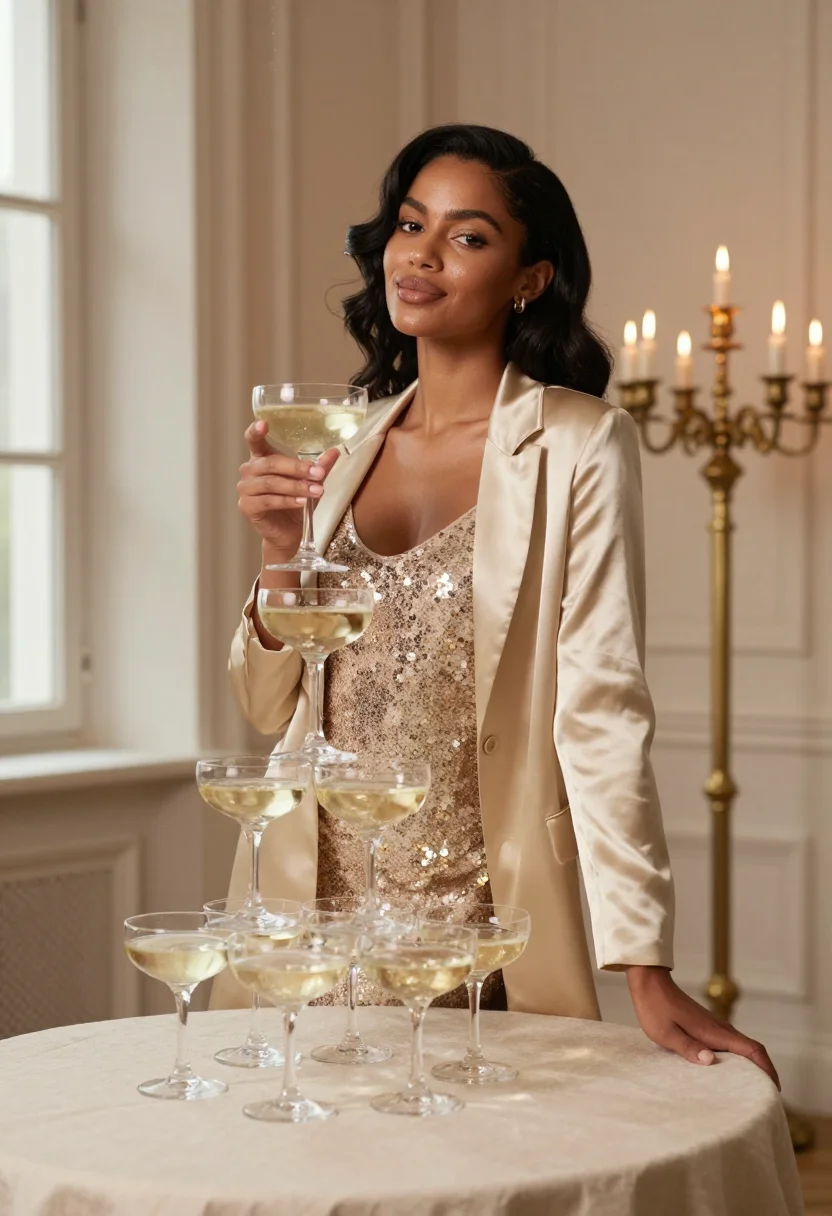 AI reims champagne sample — portrait of a woman, a close half-length frame, a woman in h
