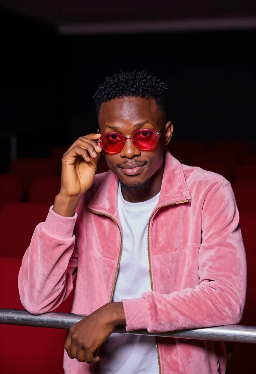 AI rema calm down sample — portrait of a man, close half-length portrait of a young Nig