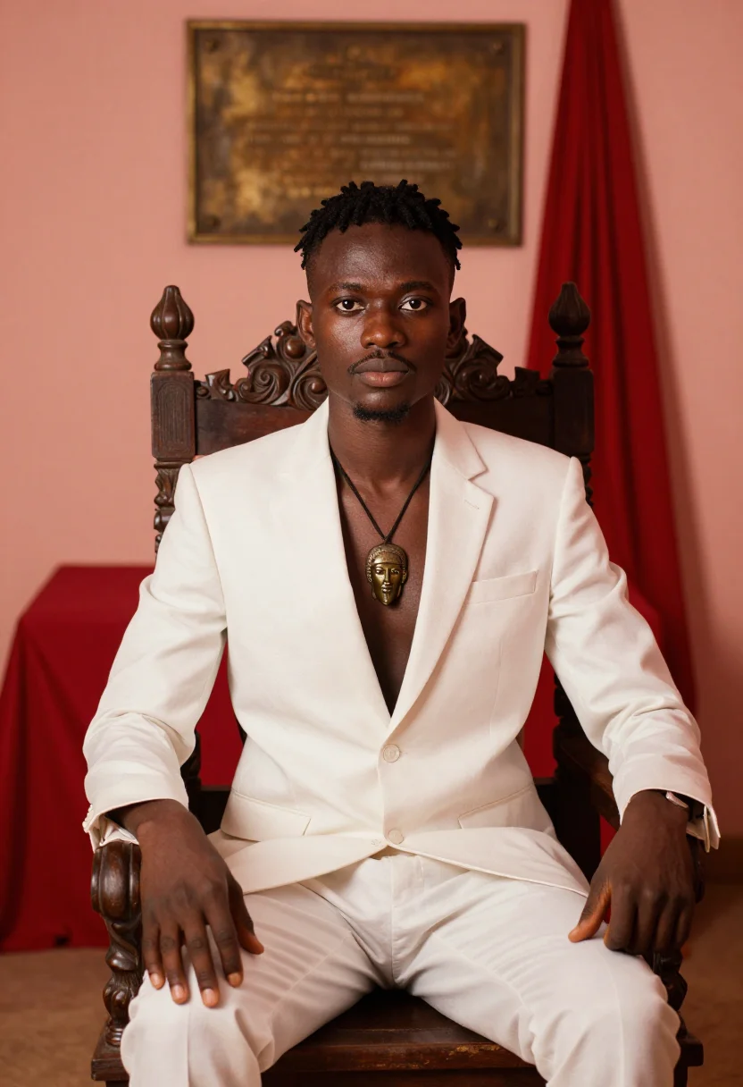AI rema calm down sample — portrait of a man, half-length portrait of a young Nigerian