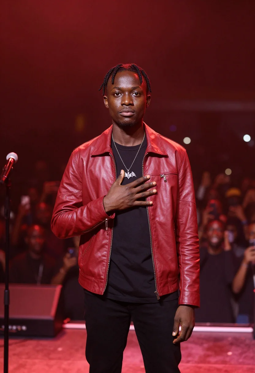 AI rema calm down sample — portrait of a man, close half-length portrait of a young Nig