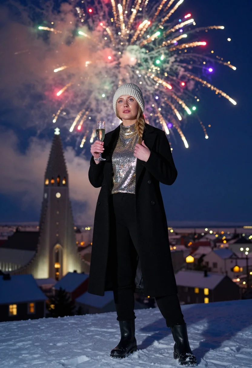 AI reykjavik bonfires sample — portrait of a woman, half-length low-angle portrait of an Ic