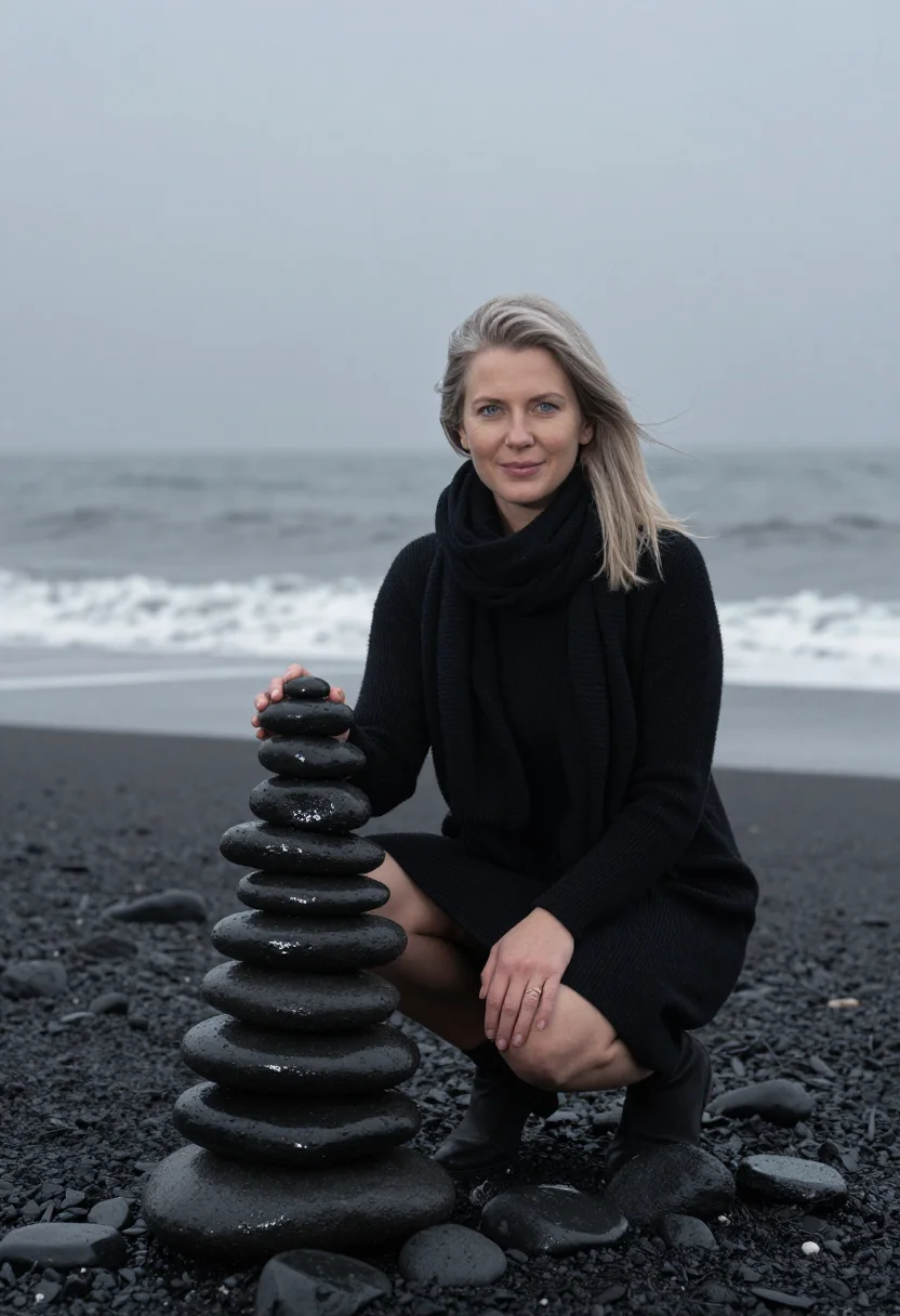 AI reynisfjara black sample — portrait of a woman, half-length portrait of a woman in her