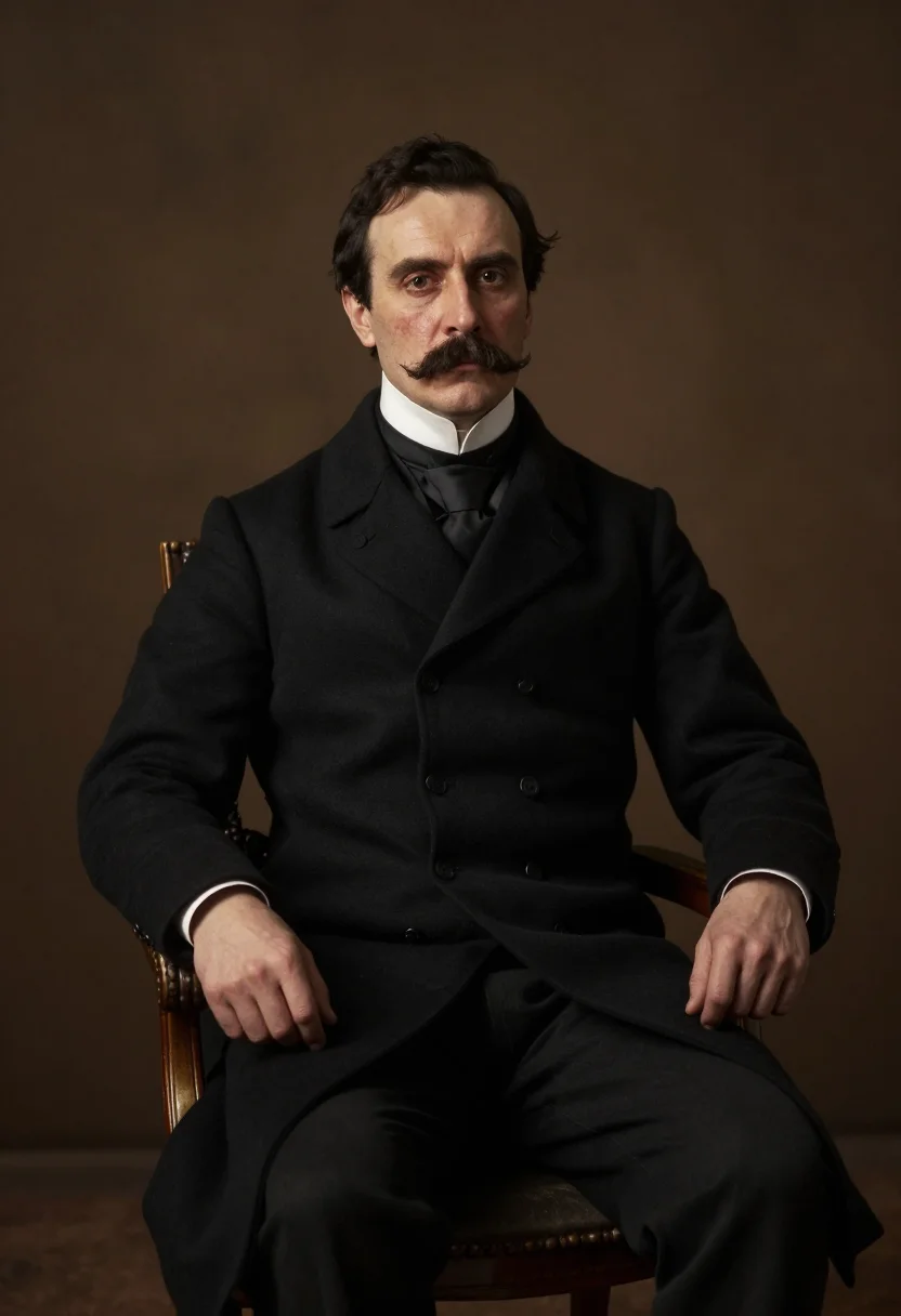 AI richard burton explorer sample — portrait of a man, half-length seated portrait of a Western-