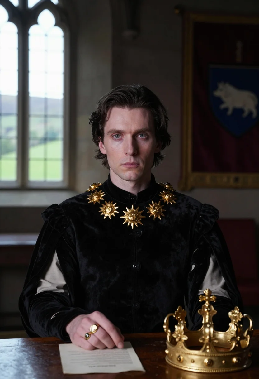 AI richard iii sample — portrait of a man, chest-up portrait of a Western-European m