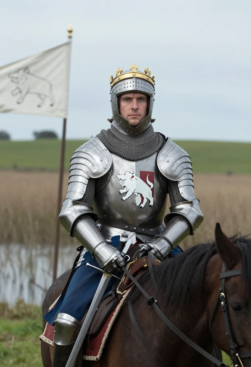 AI richard iii sample — portrait of a man, half-length mounted portrait of a Western