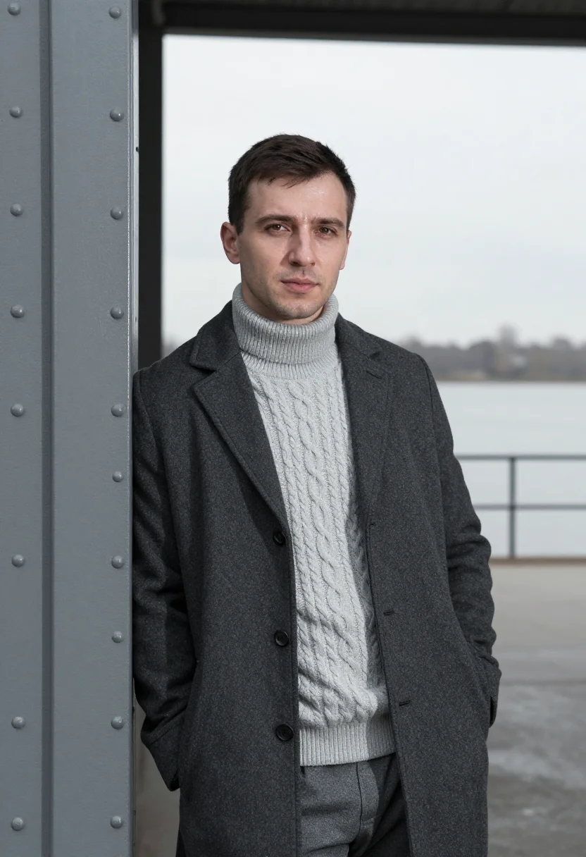 AI riga restaurateur zeppelin hangar grey sample — portrait of a restaurateur, a man of Russian-Latvian descent
