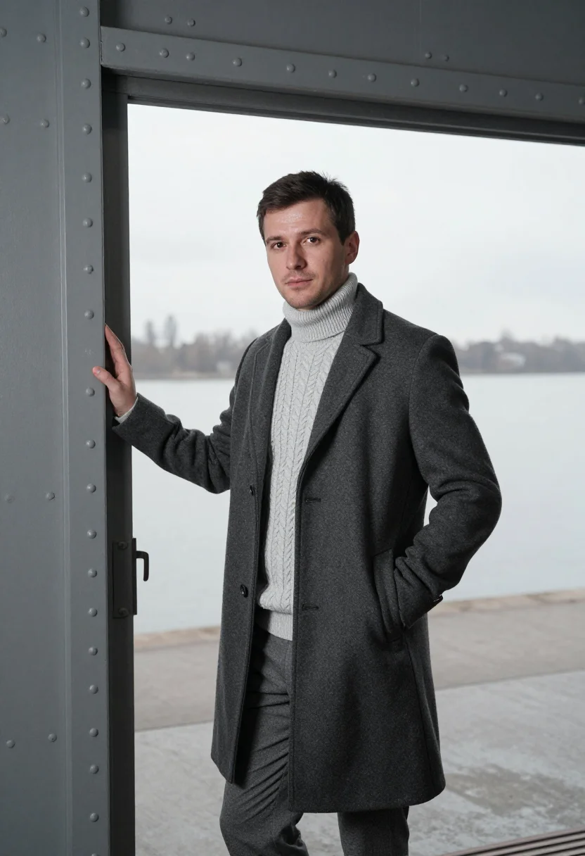 AI riga restaurateur zeppelin hangar grey sample — portrait of a restaurateur, a man of Russian-Latvian descent