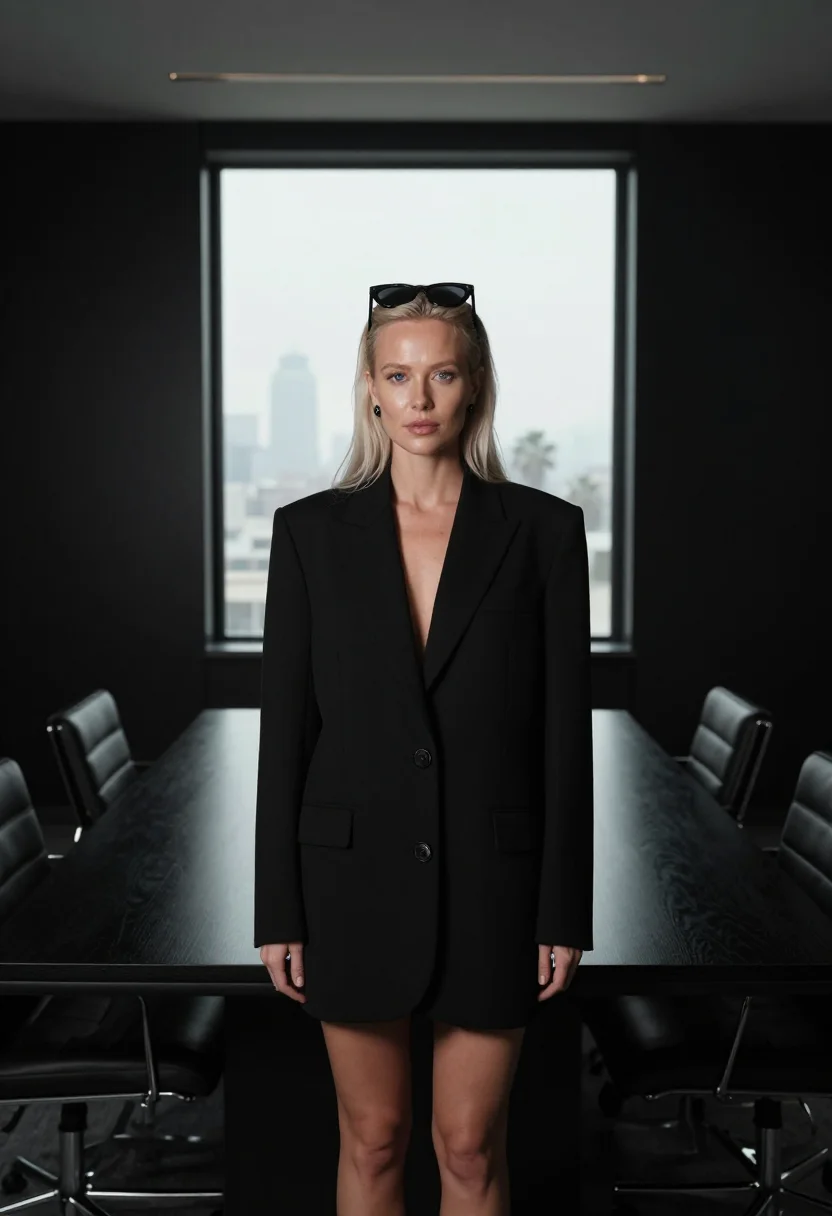 AI rihanna fenty founder los angeles black sample — portrait of a woman, a Swedish woman in her mid-thirties wit