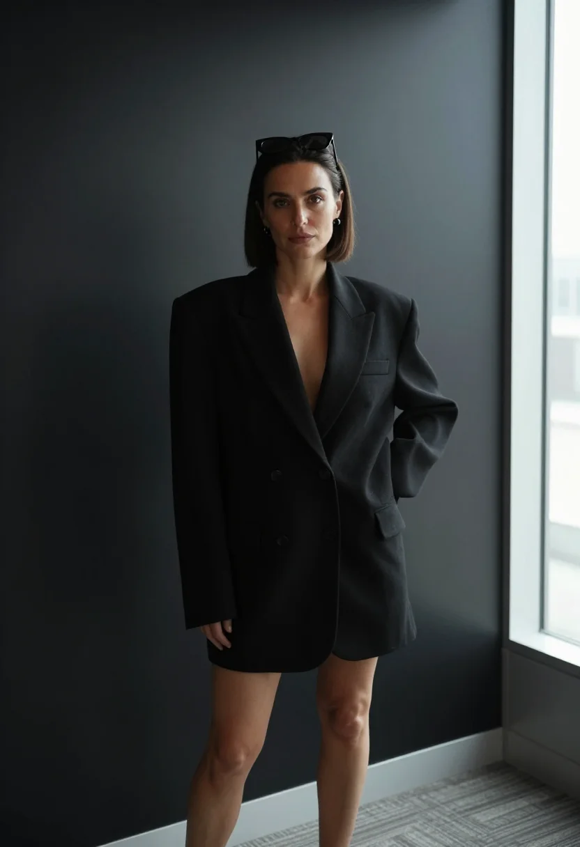 AI rihanna fenty founder los angeles black sample — portrait of a woman, a French woman in her late thirties wit