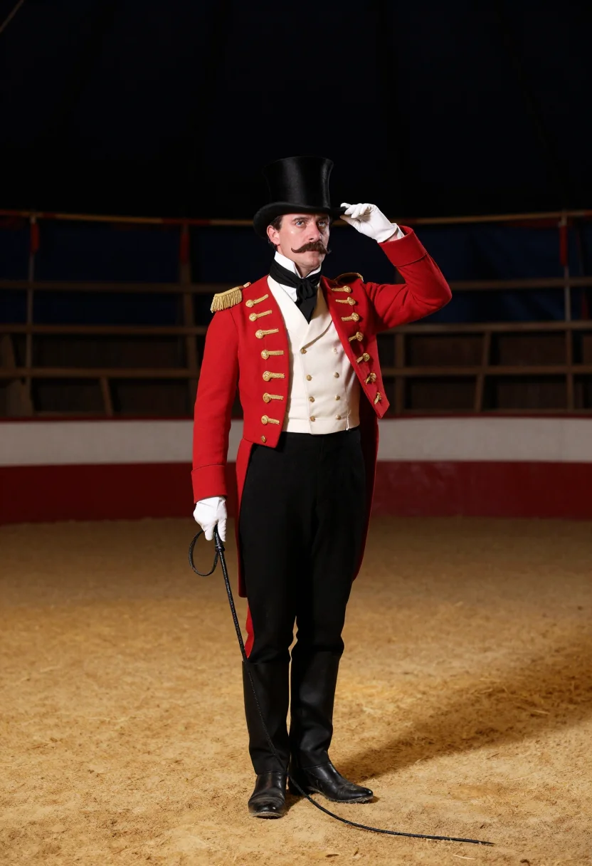 AI ringmaster sample — portrait of a man, three-quarter-length portrait of a Wester