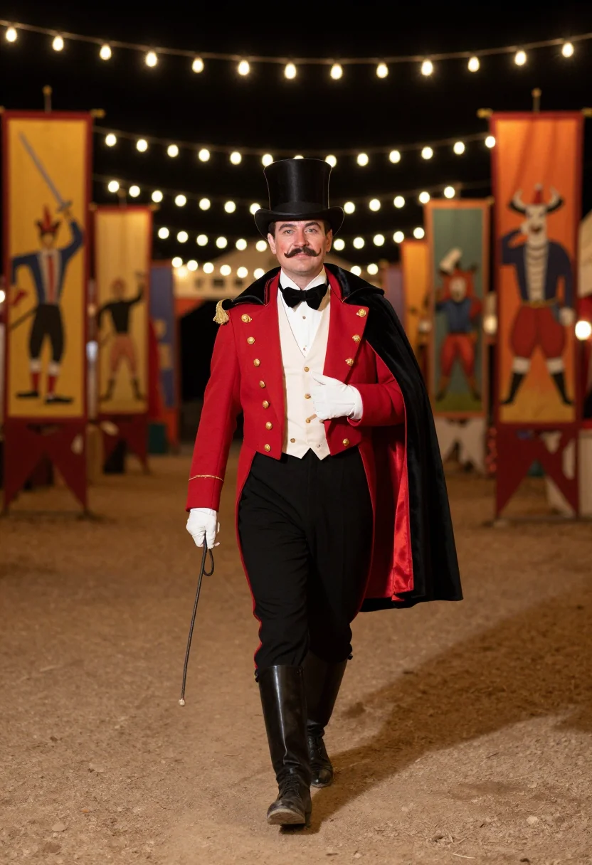 AI ringmaster sample — portrait of a man, full-length portrait of a Western-Europea