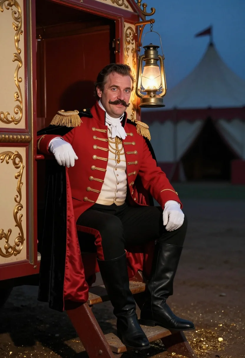 AI ringmaster sample — portrait of a man, close half-length portrait of a Western-E