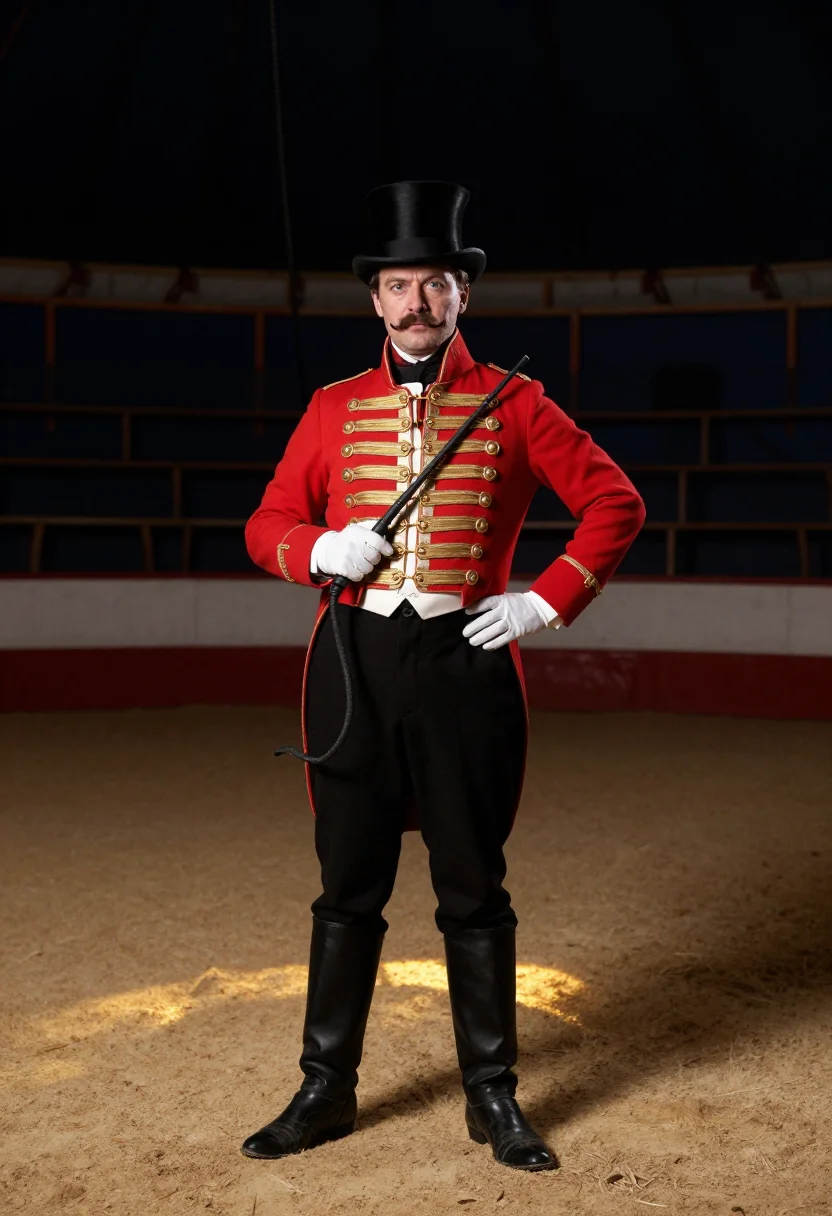 AI ringmaster sample — portrait of a man, half-length portrait of a Western-Europea