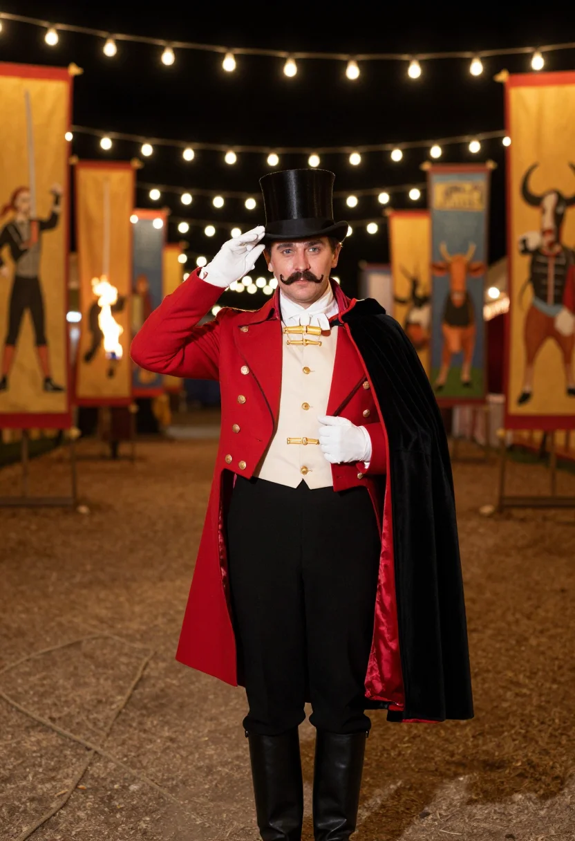 AI ringmaster sample — portrait of a man, half-length portrait of a Western-Europea