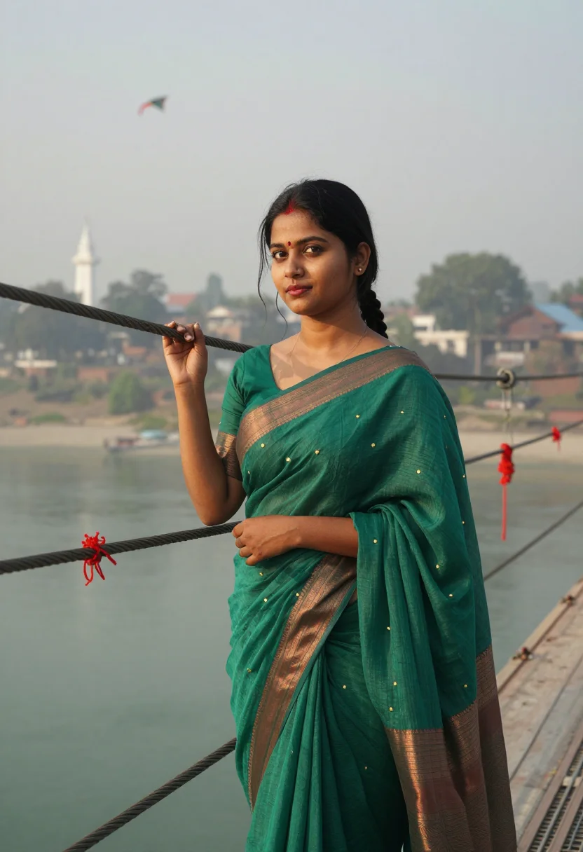 AI rishikesh sample — portrait of a woman, chest-up portrait of a North Indian wom