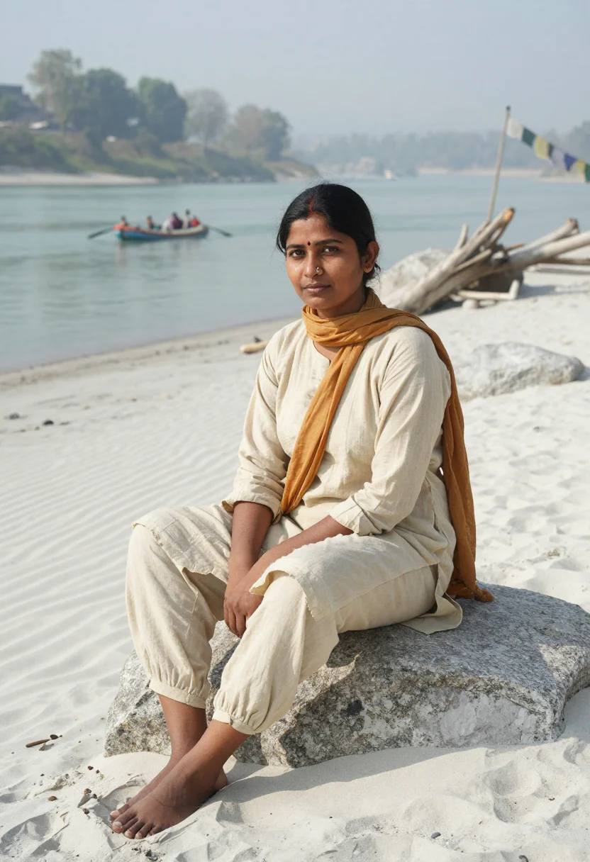 AI rishikesh sample — portrait of a woman, three-quarter-length portrait of a Nort
