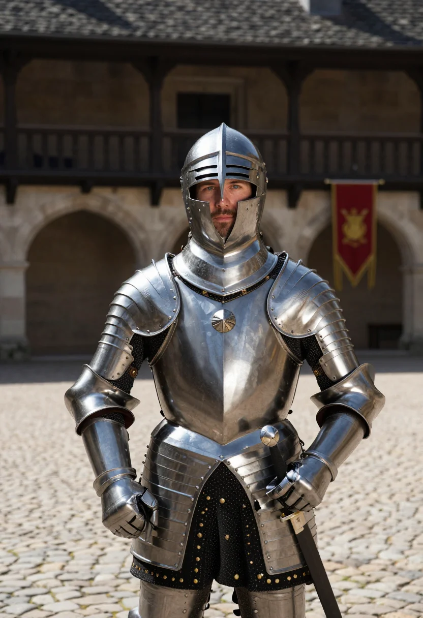 AI ritter sample — portrait of a man, chest-up portrait of a Western-European m