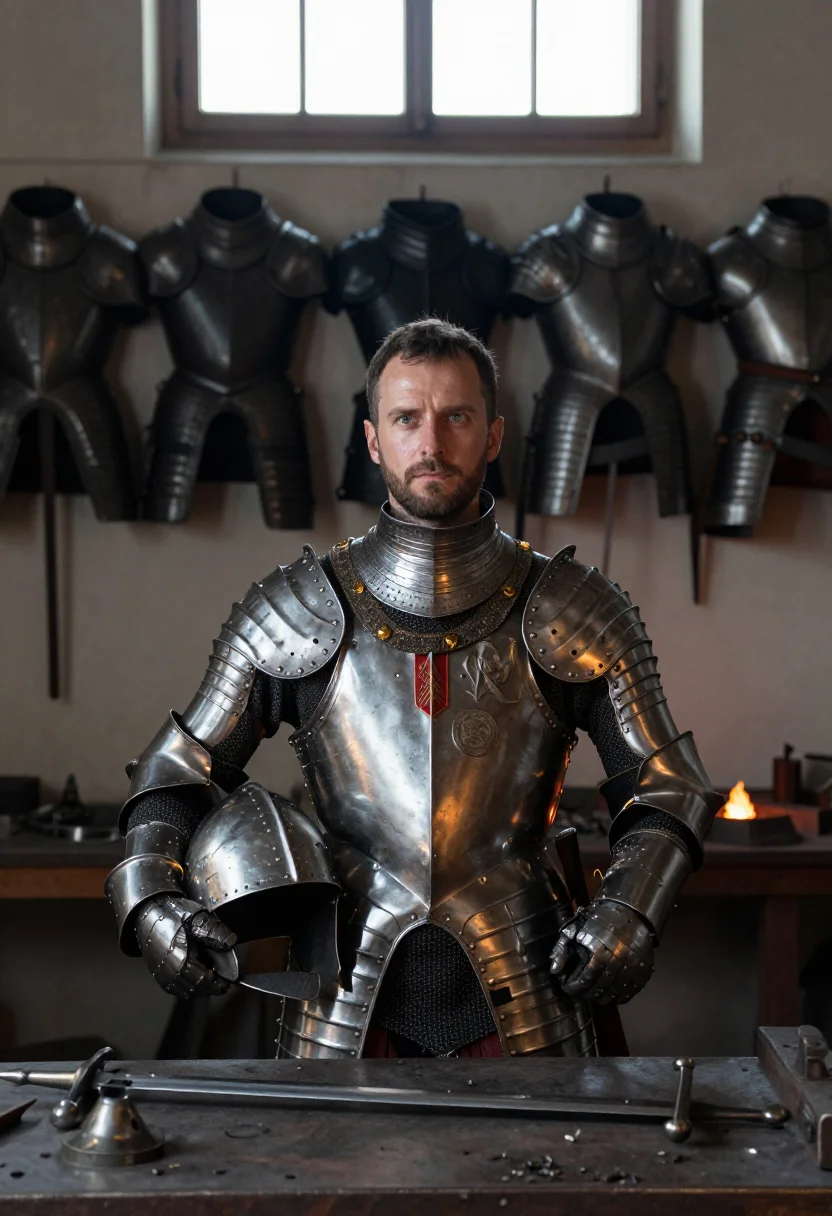 AI ritter sample — portrait of a man, chest-up portrait of a Western-European m