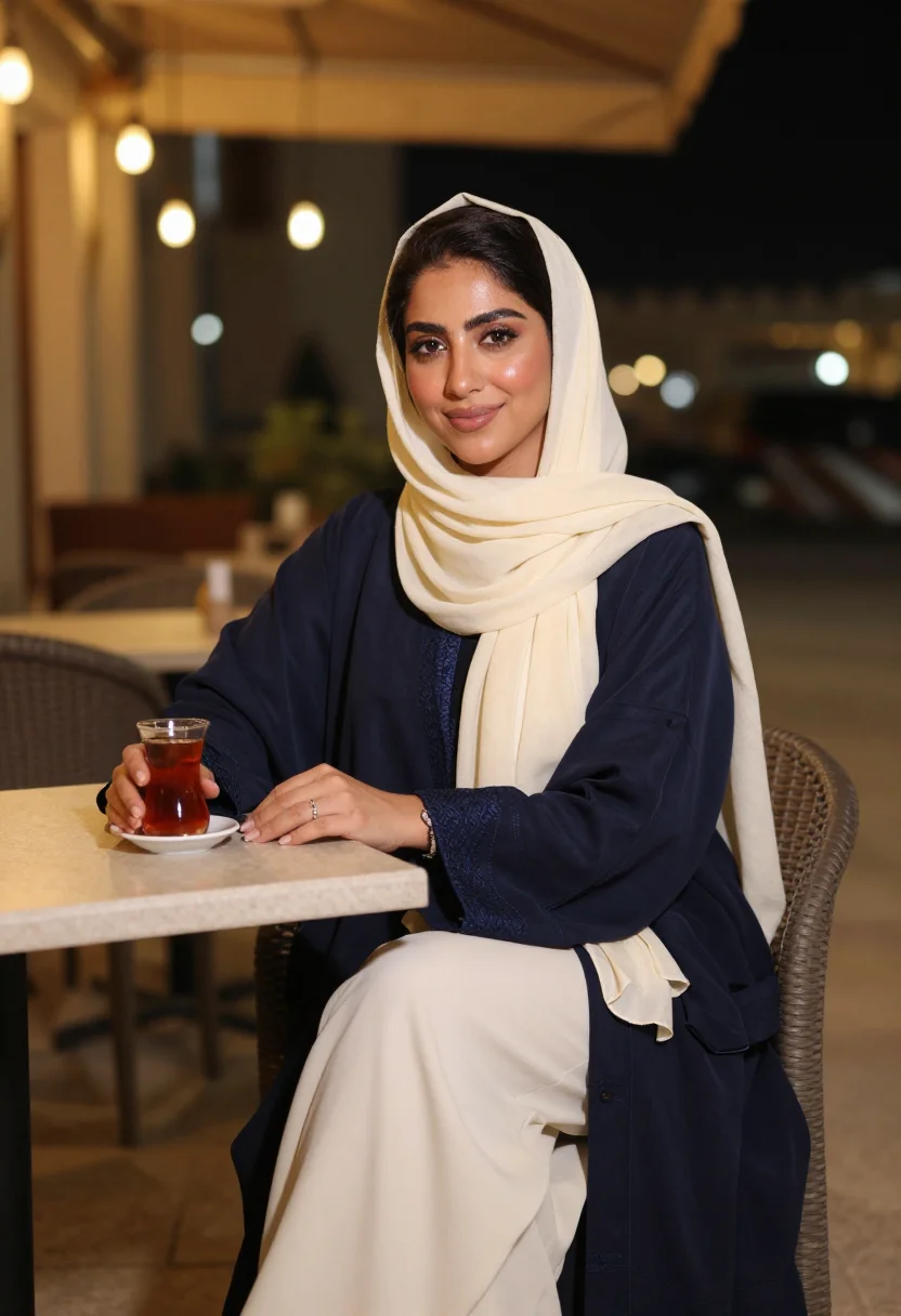 AI riyadh boulevard sample — portrait of a woman, three-quarter-length portrait of a Saud
