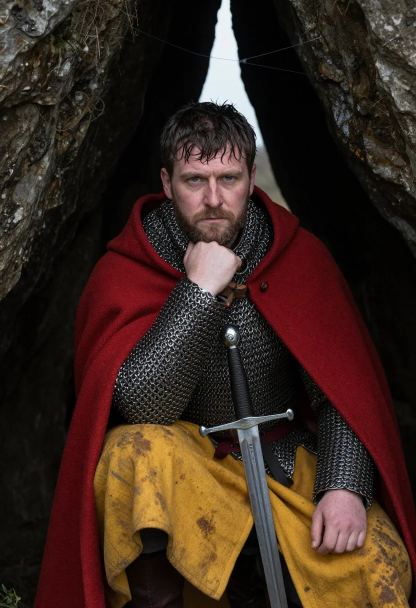 AI robert the bruce sample — portrait of a man, chest-up portrait of a Scottish man in hi