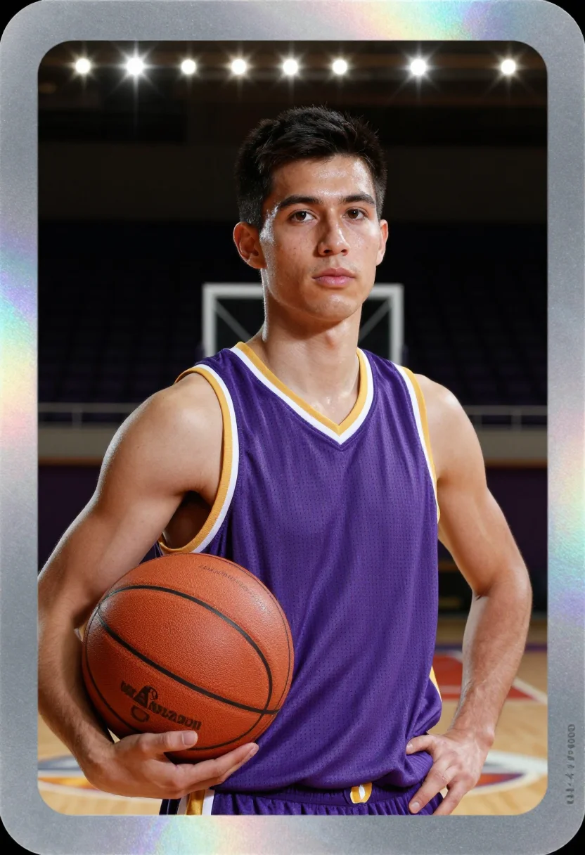 AI rookie card sample — portrait of a man, close chest-up portrait of a man in his e