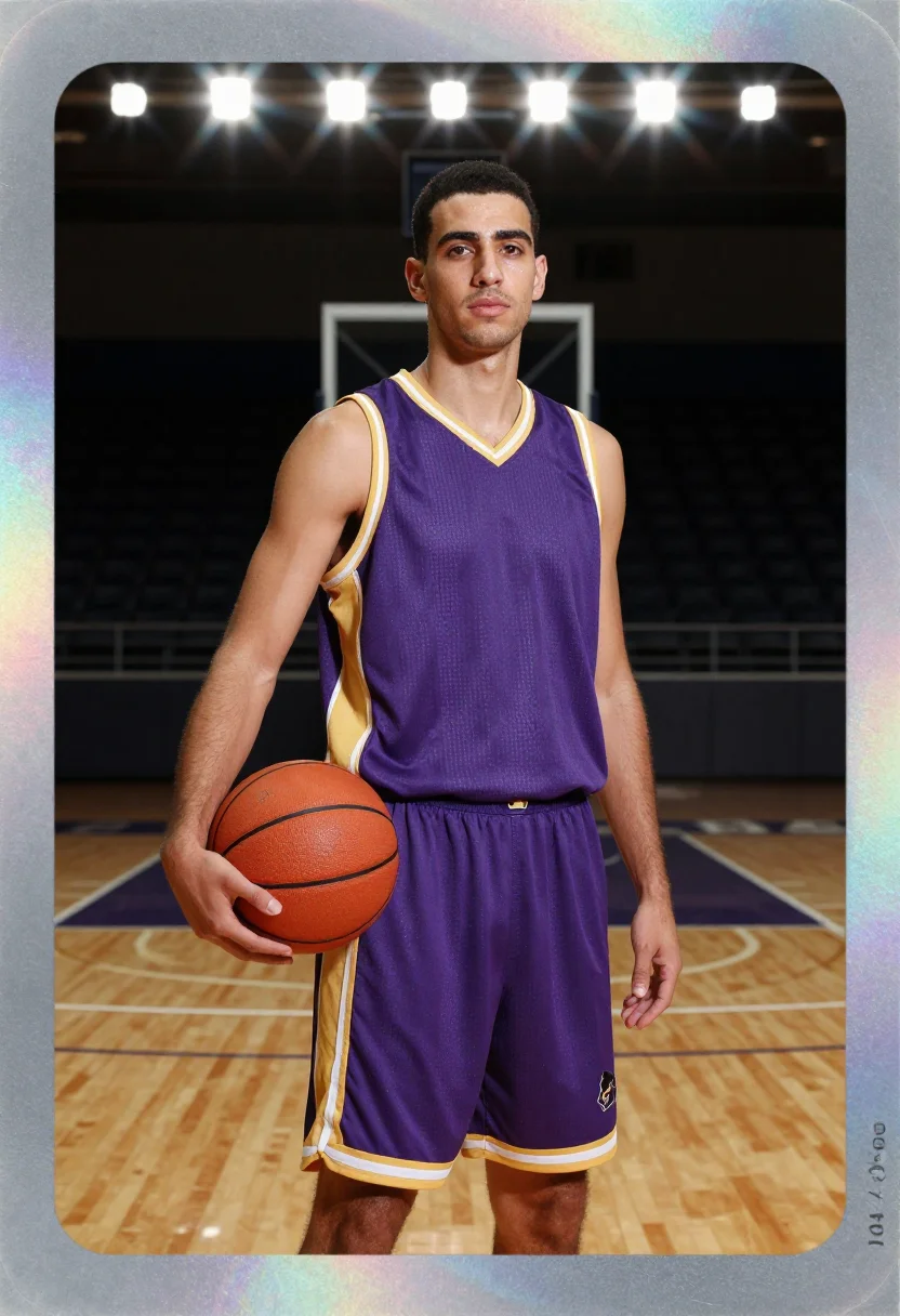 AI rookie card sample — portrait of a man, three-quarter-length portrait of a man in