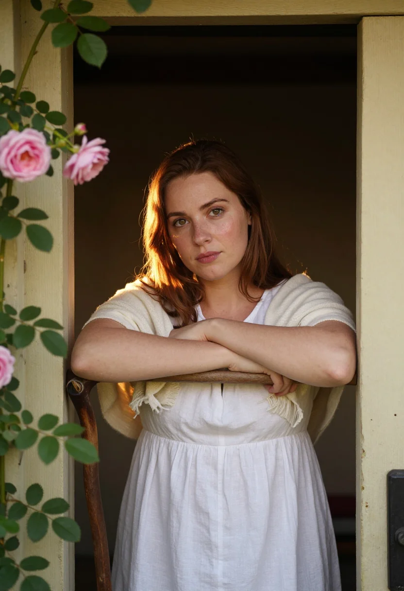 AI rosalind sample — portrait of a woman, a tight chest-up photograph of a Wester
