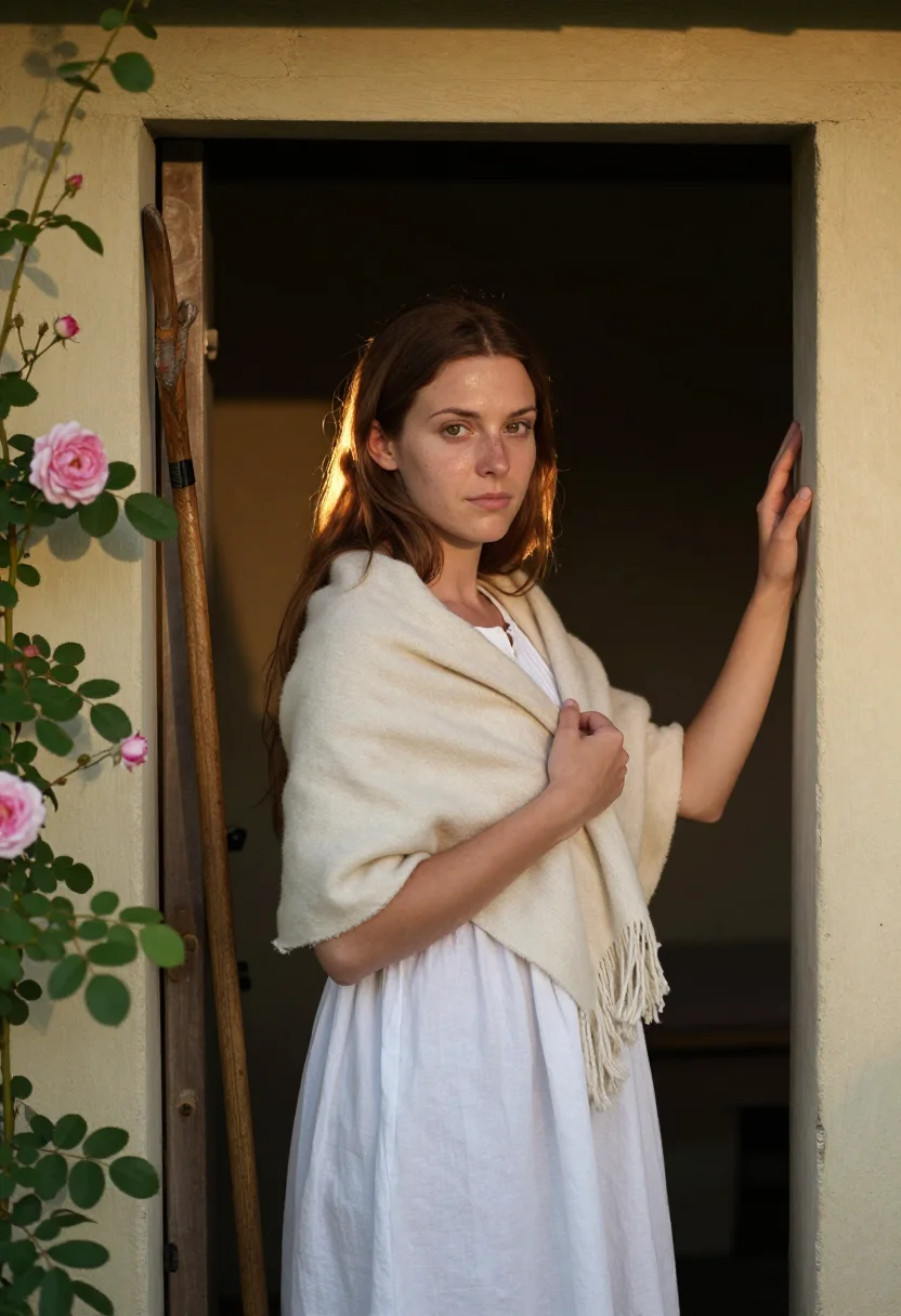 AI rosalind sample — portrait of a woman, a waist-up photograph of a Western-Euro