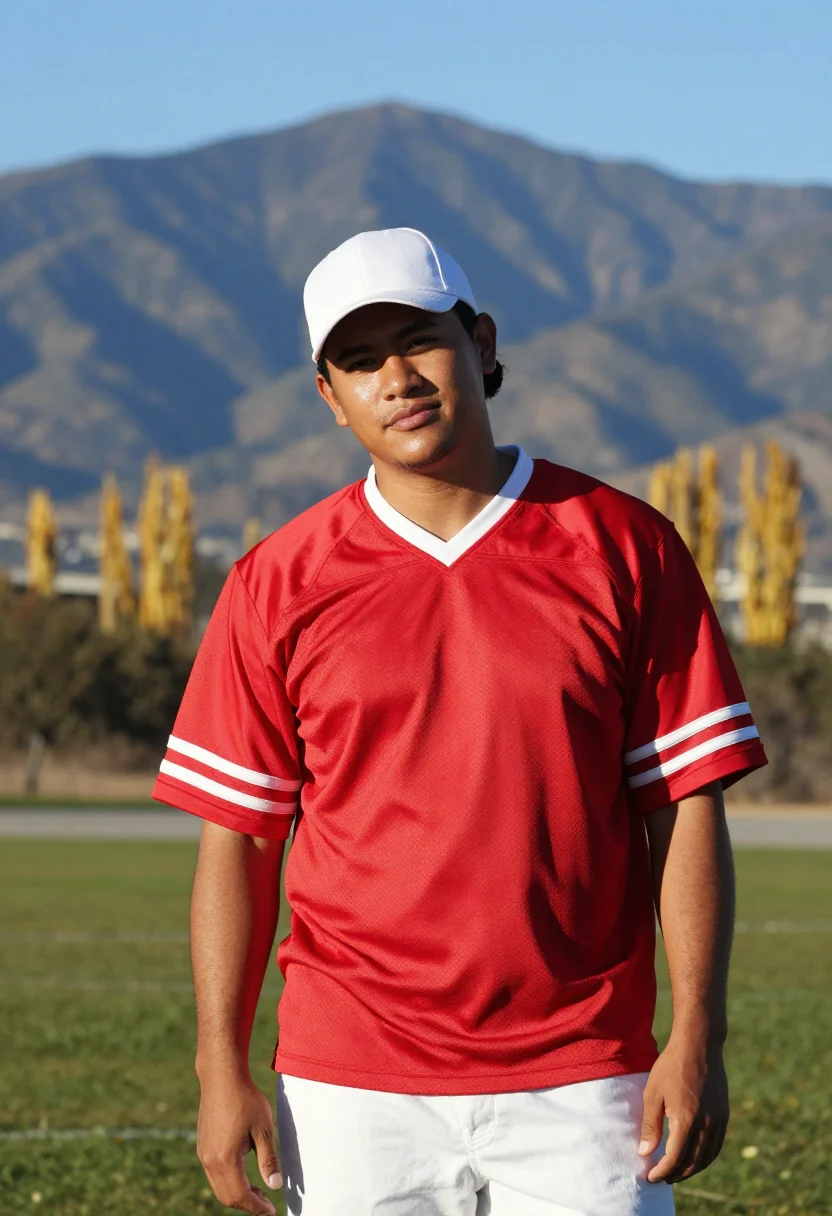 AI rose bowl pasadena san gabriel palette sample — portrait of a man, a Samoan-American man in his mid-twenties