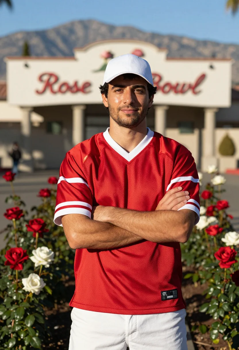 AI rose bowl pasadena san gabriel palette sample — portrait of a man, an Italian-American man in his late thirt