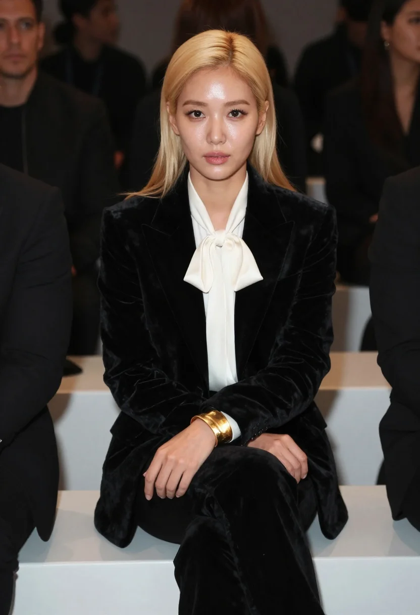 AI rose saint laurent sample — portrait of a woman, half-length seated portrait of a Korean