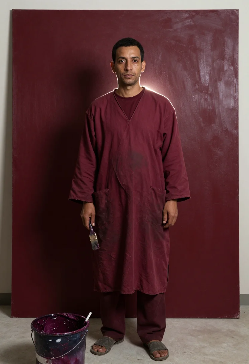 AI rothko maroon sample — portrait of a man, a man in his forties with olive skin, dar