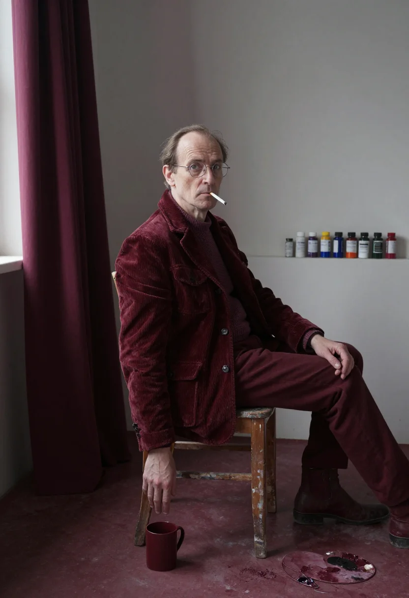 AI rothko maroon sample — portrait of a man, a man in his fifties with fair skin, grey