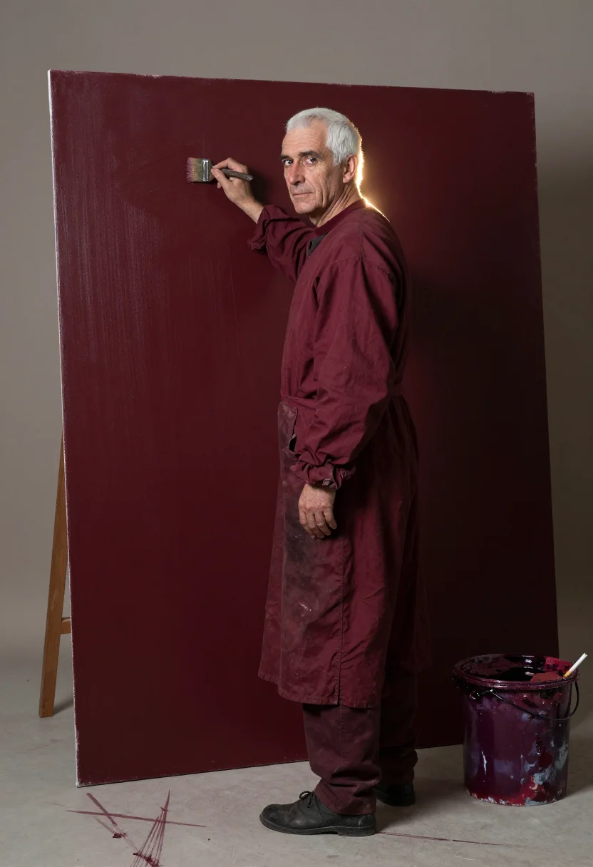 AI rothko maroon sample — portrait of a man, a man in his sixties with fair skin, deep