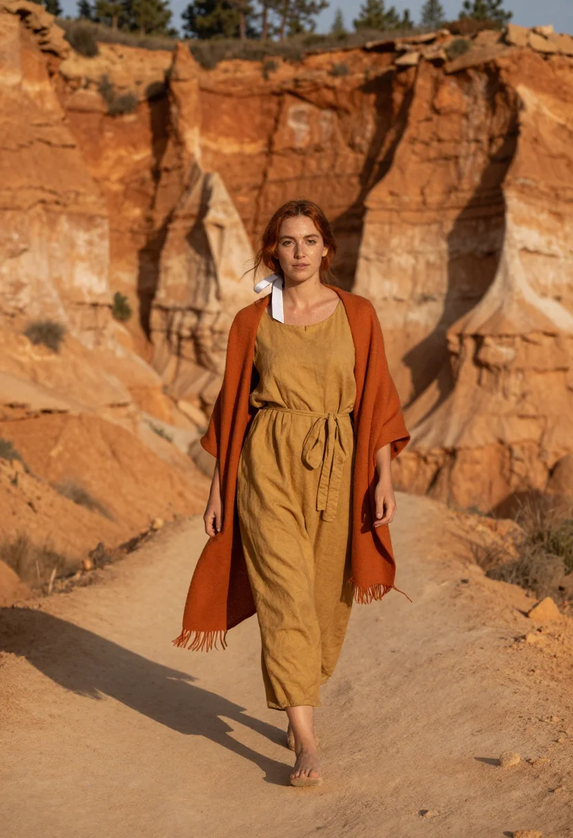AI roussillon ochre sample — portrait of a woman, a woman in her mid-twenties with fair f