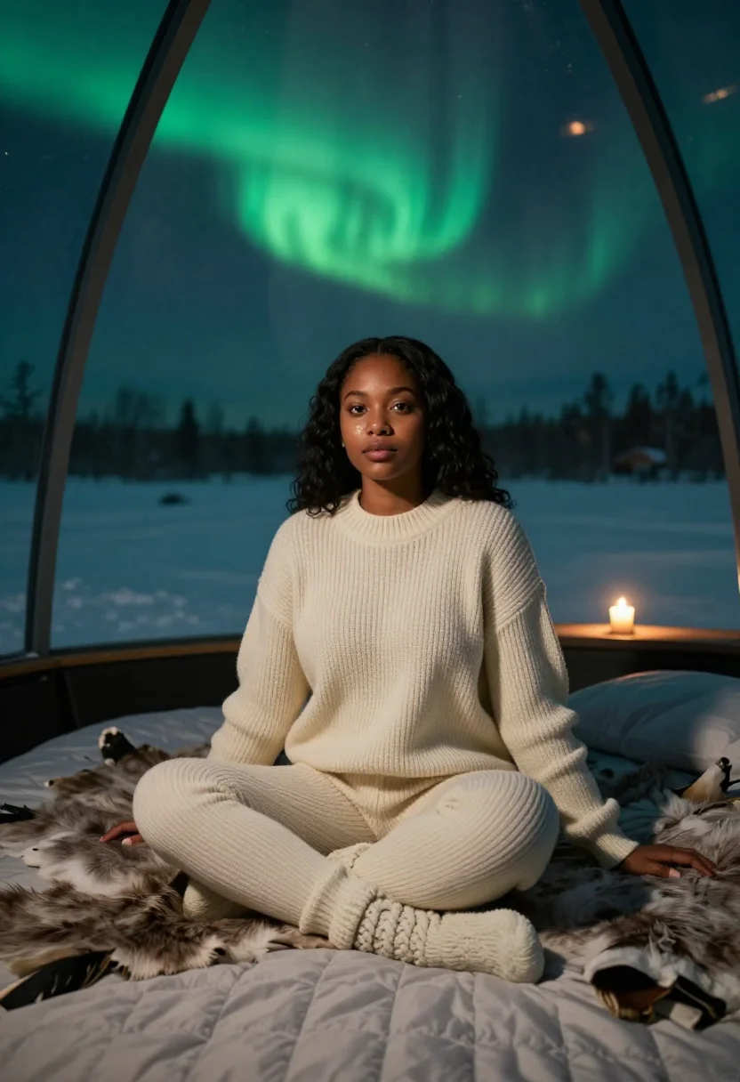 AI rovaniemi sample — portrait of a woman, seated three-quarter portrait from slig