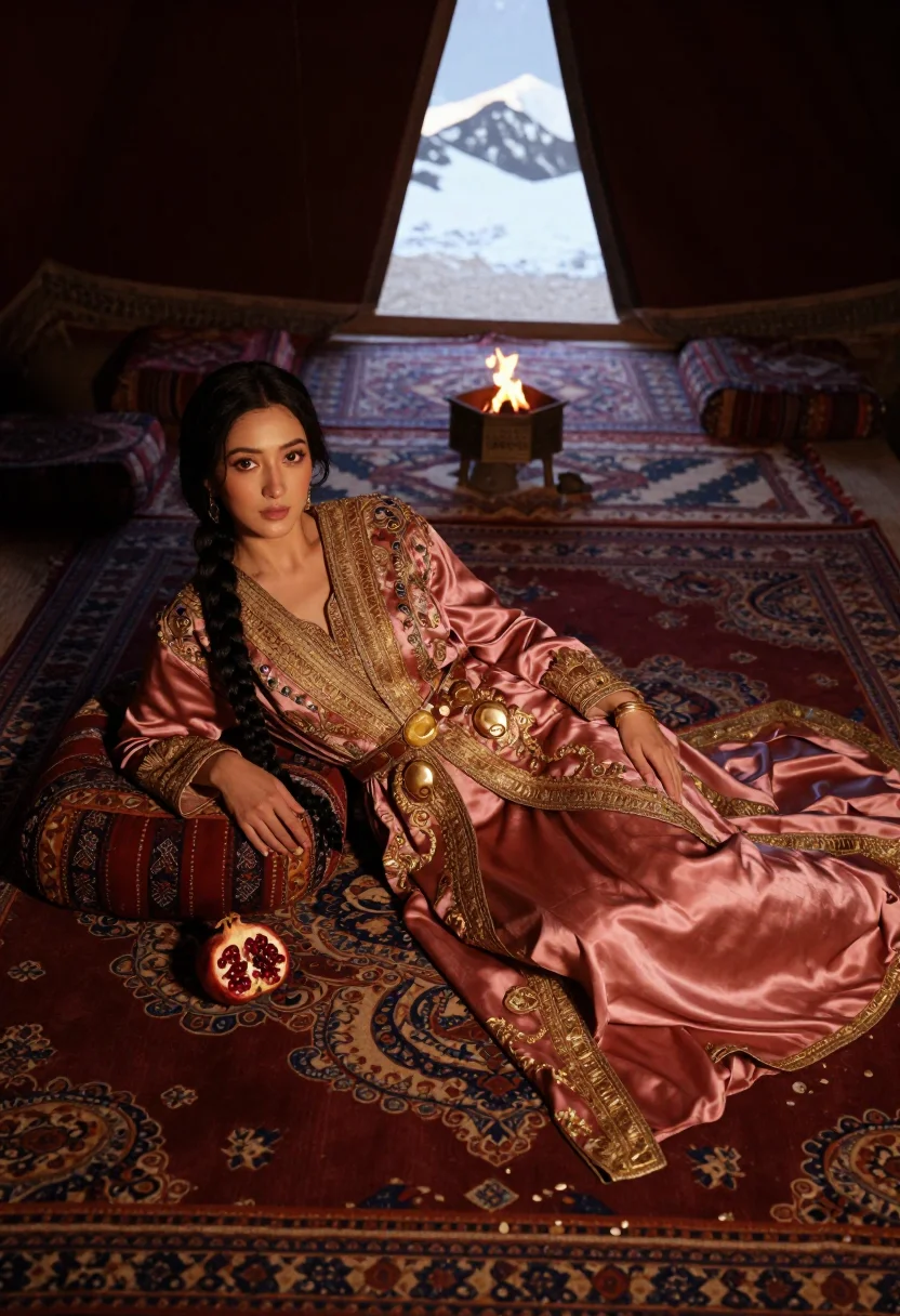 AI roxana sample — portrait of a woman, reclining portrait seen from above at t