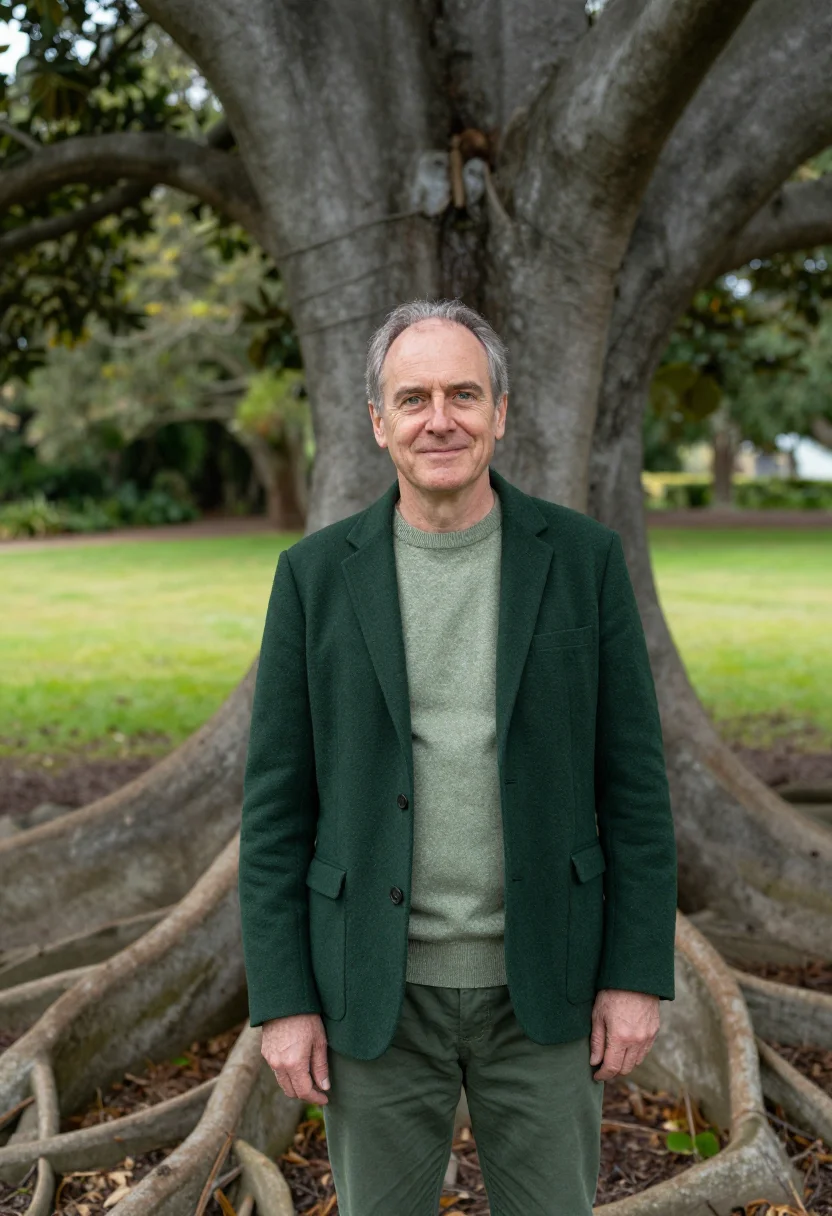 AI royal botanic botanist fig green sample — portrait of a man, a botanist in his fifties with ruddy fair